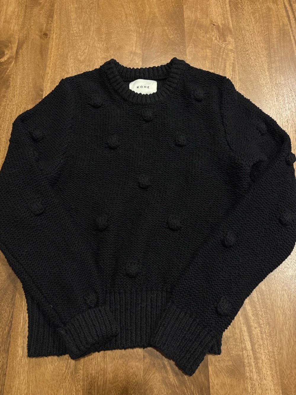 ROHE Black Pom-Pom Knit Sweater